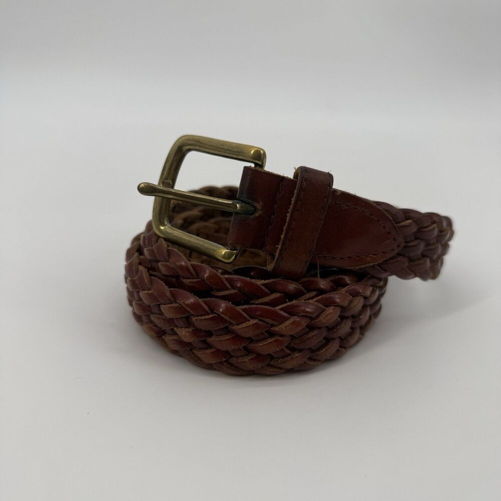 Unbranded Brown Mens Braided Leather Belt Size 46 Uruguay Classic